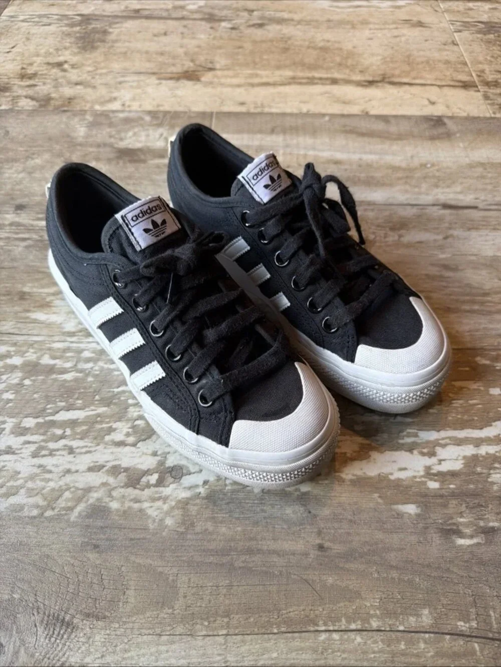 adidas Nizza Platform Shoes Black Walking Casual Comfort Lift Sneakers Women’s 7